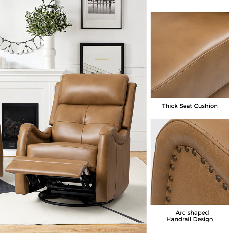 Member's mark macey brown leather recliner discount